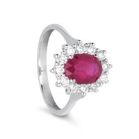 Anello IGM Montecarlo Donna in Oro bianco Rubino ANELLO IN ORO CON RUBINO CT. 1,69 E DIAMANTI CT. 0,75